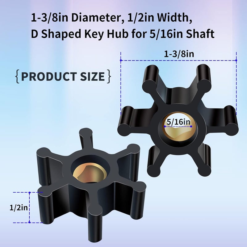 Vanshly 2 Pack Utility Pump Replacement Impeller for Utility Water Transfer Pumps, Water Pump Impeller Compatible with Trupow Model PAS-30 and PDS-30, - Image 2